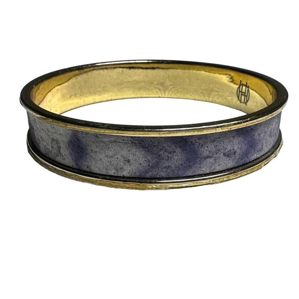House of Harlow blue and gold tone bangle bracelet